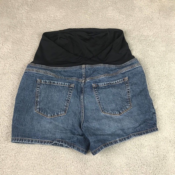 Isabel Maternity Shorts Women 12 Denim Midi Crossover Panel Comfort Support‎ - Picture 6 of 9
